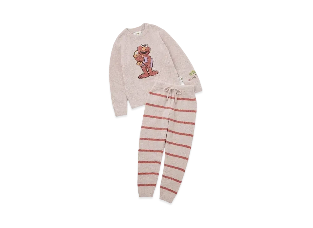 GELATO PIQUE x Sesame Street Motif Jacquard Pullover & Long Pants Set (Junior) "Pink"