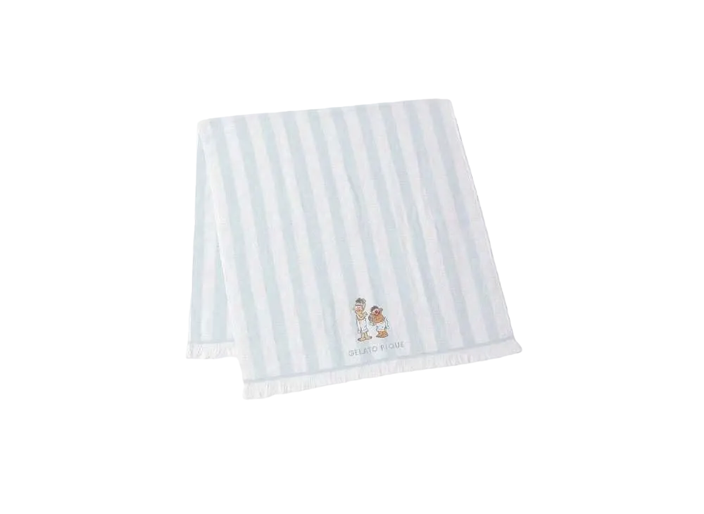 GELATO PIQUE x Sesame Street Stripe Bath Towel "Blue"