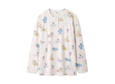 GELATO PIQUE x Sesame Street All-Over Pattern Pullover "Pink"