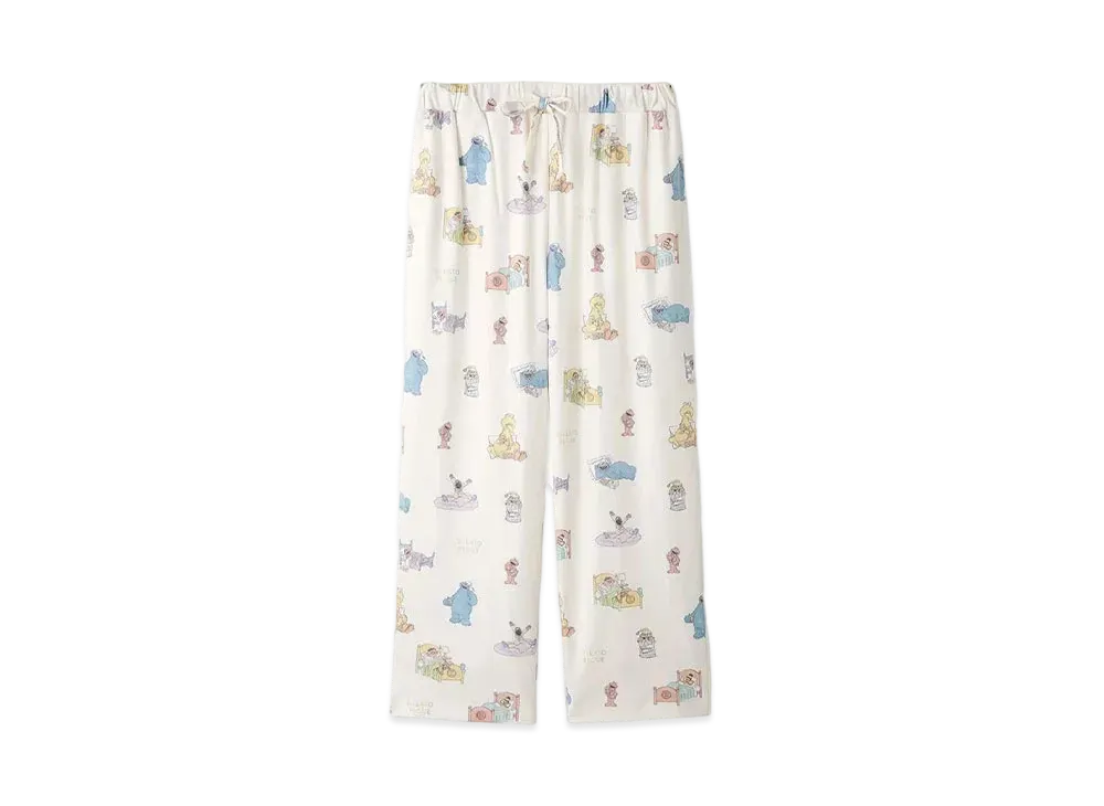GELATO PIQUE x Sesame Street All-Over Pattern Long Pants "Off White"