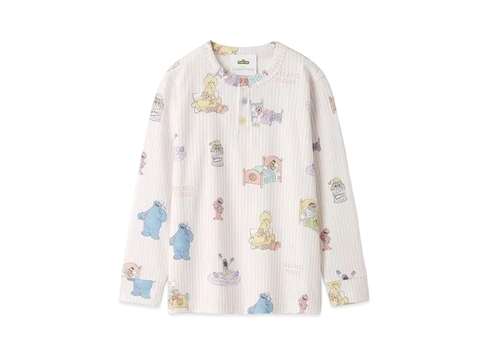 GELATO PIQUE x Sesame Street All-Over Pattern Pullover (Kids) "Pink"