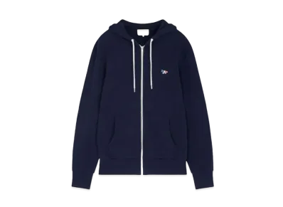 Maison Kitsune Zip Hoodie Tricolor Fox Patch "Navy"