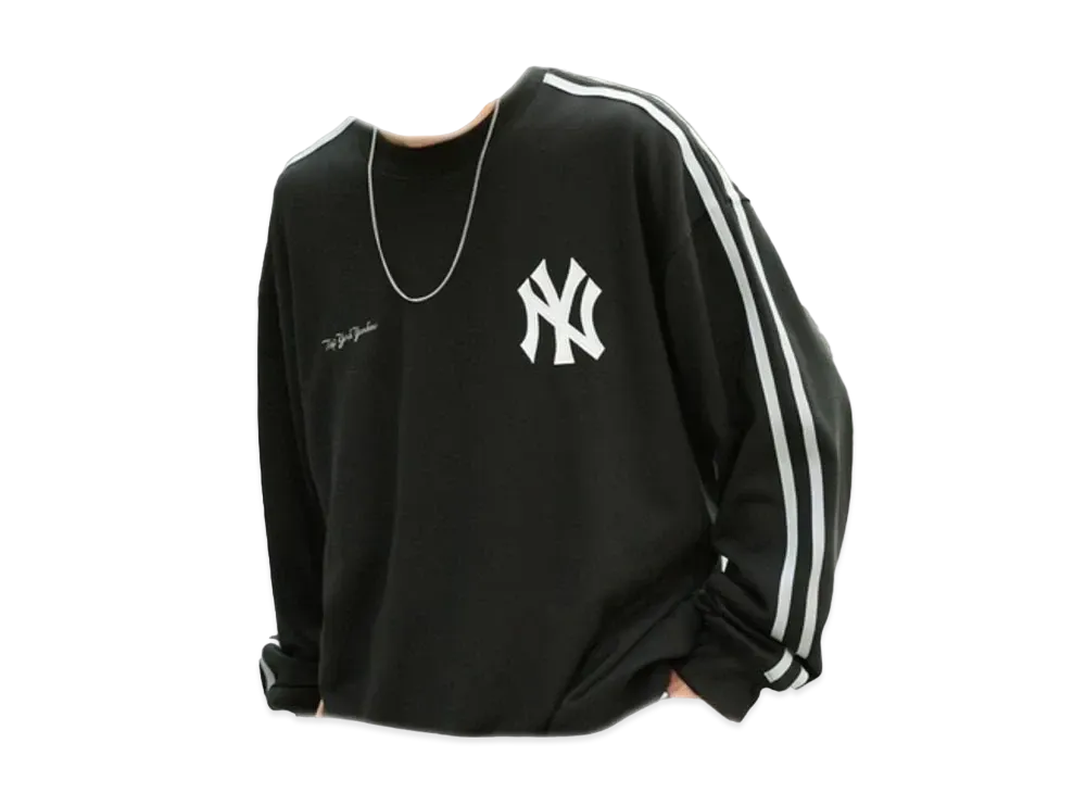 MLB Exclusive Set Up Patch Embroidery Side Line Big Silhouette Pullover Sweatshirt only "Black"
