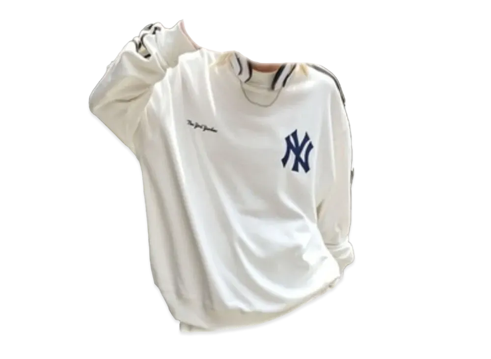 MLB Exclusive Set Up Patch Embroidery Side Line Big Silhouette Pullover Sweatshirt only "Off White"