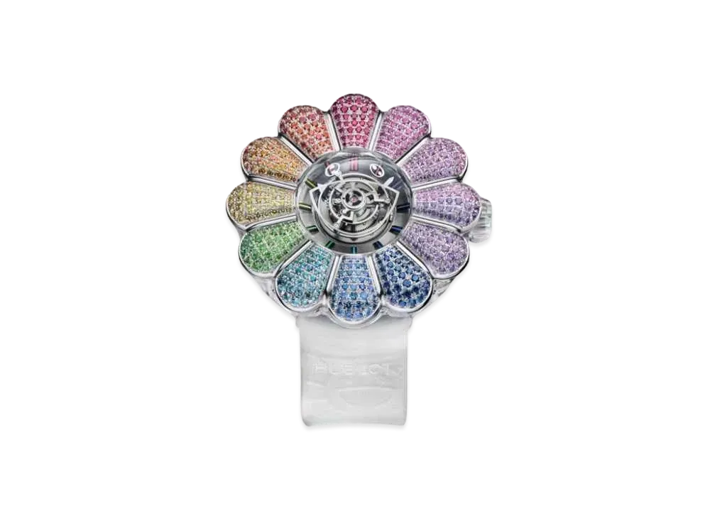 ウブロ x 村上隆 MP-15 タカシムラカミ トゥールビヨン サファイア レインボー 42 mm 世界限定20 "レインボー" 915.JX.4802.RT.1199