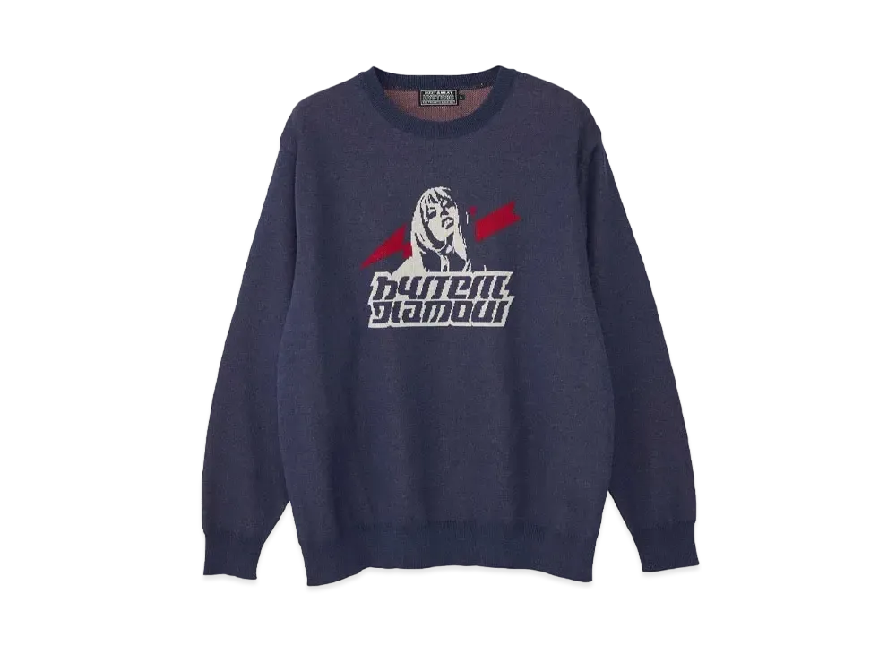 HYSTERIC GLAMOUR AREA HG Jacquart Sweater "Blue"