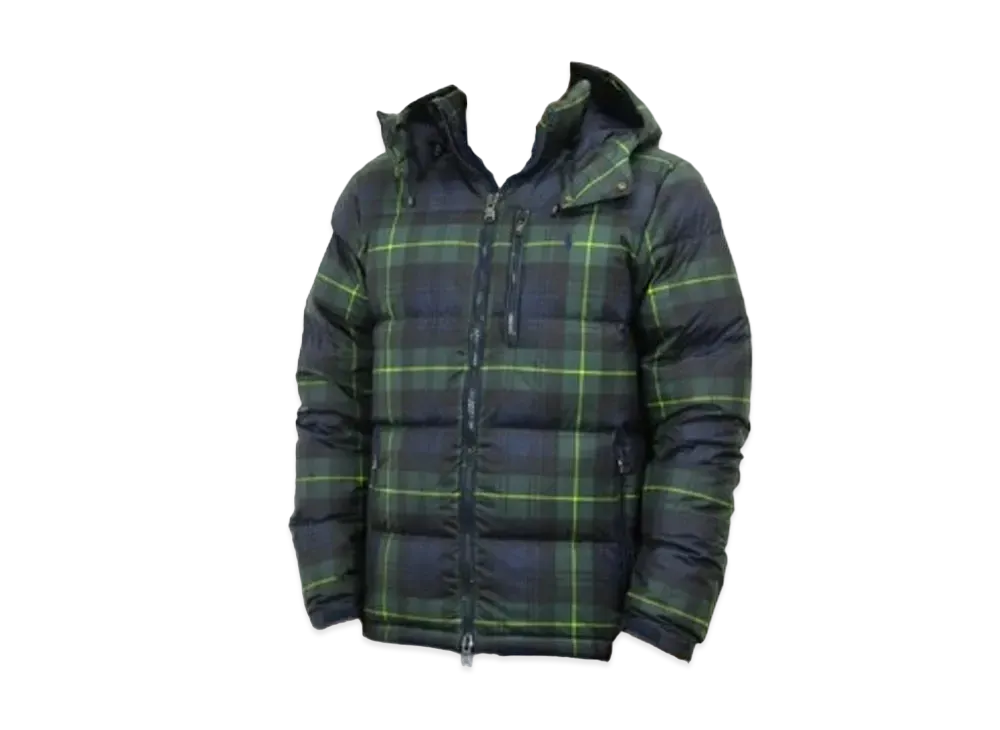 Polo Ralph Lauren Men's Down Hooded Jacket "Blue Plaid"
