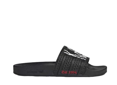 Korn × adidas Adilette "Black/Footwear White/Better Scarlet"