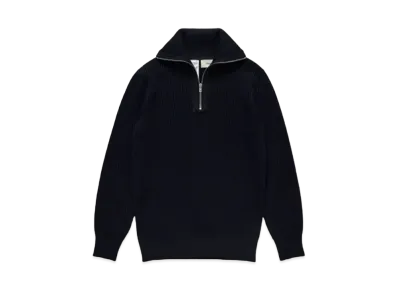 JJJJound S.N.S. Quarter Zip with Forearm Panels "Navy"