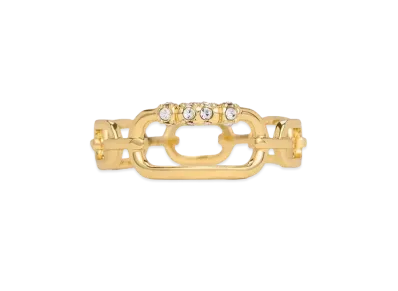 CHARLES & KEITH Regan Crystal Chain Link Ring "Gold"