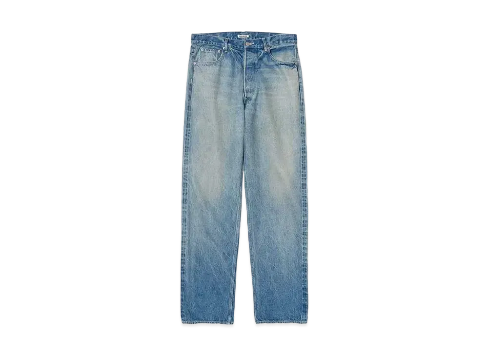 AURALEE Selvedge Faded Heavy Denim Wide Pants 