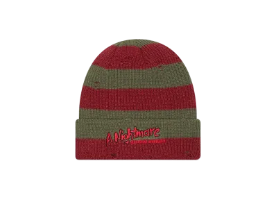 NEW ERA Border Cuff Knit Freddy vs. Jason "Olive/Red"