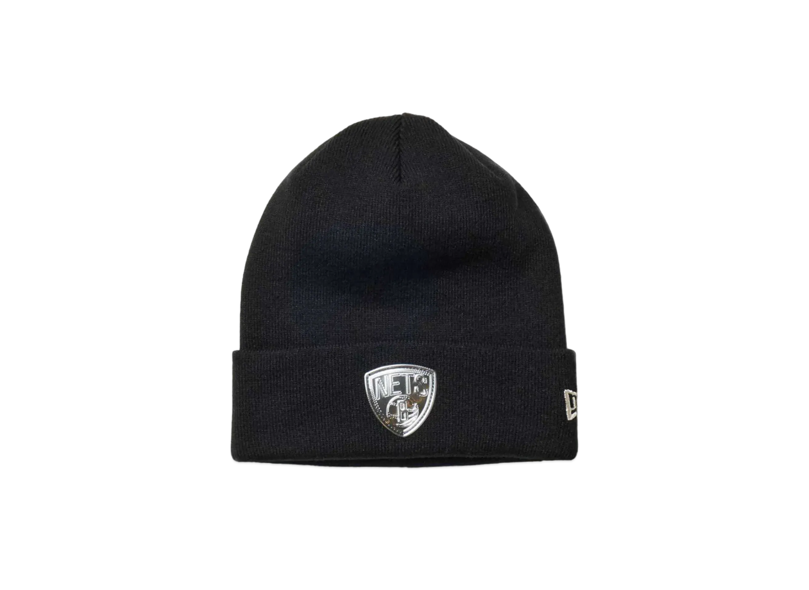 NEW ERA Basic Cuff Knit NBA Metal Logo Brooklyn Nets "Black"