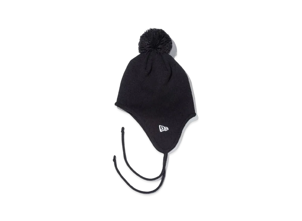 NEW ERA Pom Pom Knit Ear Flap "Black"