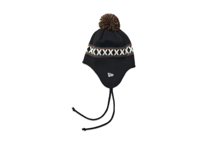 NEW ERA Pom Pom Knit Ear Flap Line "Black"