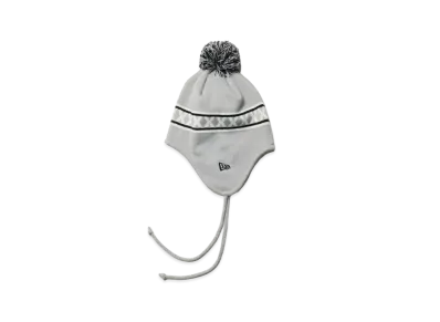 NEW ERA Pom Pom Knit Ear Flap Line "Light Gray"
