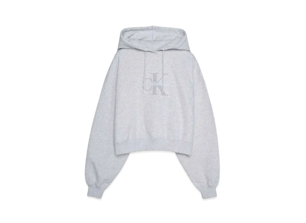 Calvin Klein Jeans CHENILLE MONOLOGO HOODIE "IVORY GRAY HEATHER"