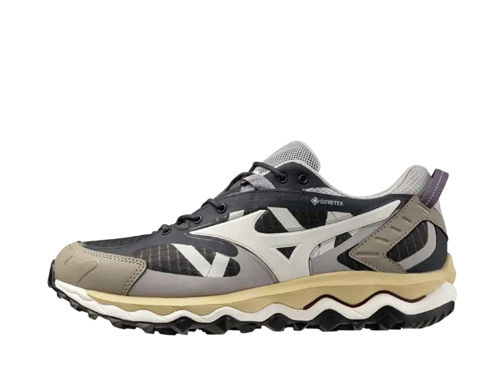 ミズノ ウェーブ ムジン TL ゴアテックス "ダークグレー/オフホワイト/ベージュ"