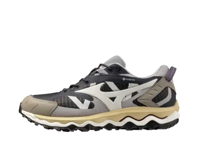ミズノ ウェーブ ムジン TL ゴアテックス "ダークグレー/オフホワイト/ベージュ"