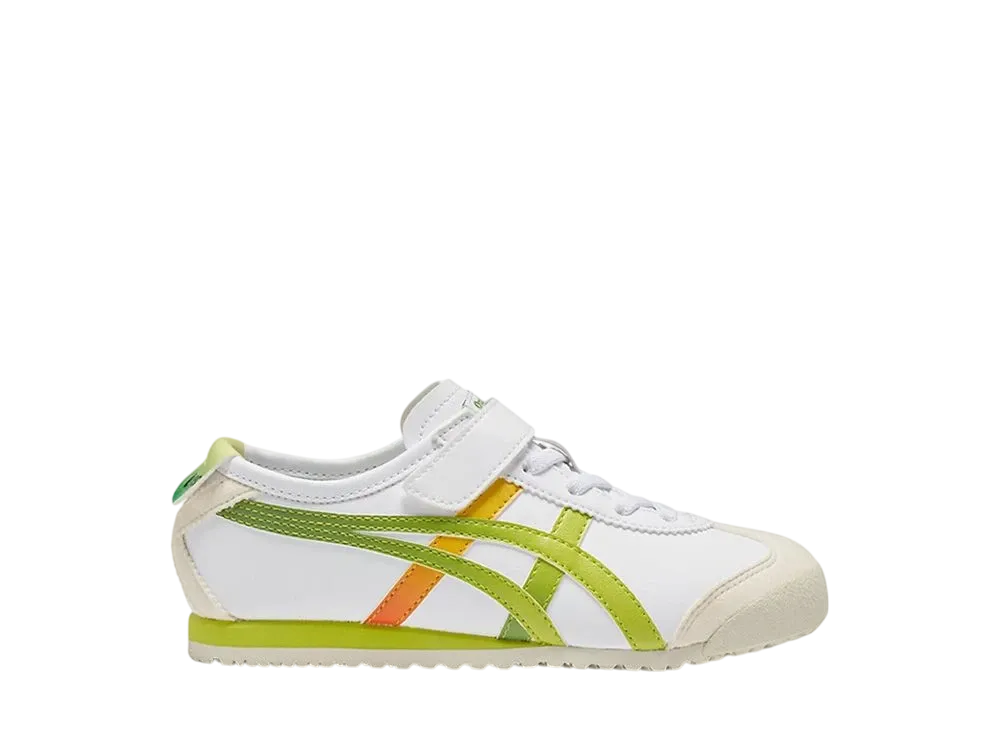 オニツカタイガー PS メキシコ66 "ホワイト/ネオンライム" (キッズ)