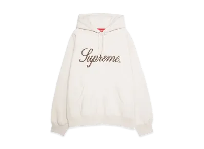 Supreme Embroidered Script Hooded Sweatshirt "Stone"