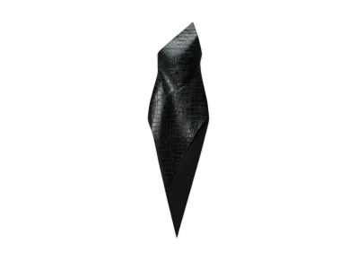 Alexander Wang Croc Embossed Leather Pointed Mini Dress "Black"