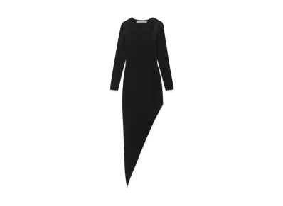 Alexander Wang Asymmetric Long Sleeve Bodycon Maxi Dress "Black"
