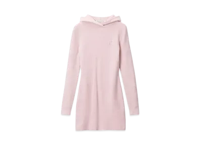 Alexander Wang Logo Embossed Hoodie Mini Dress "Light Pink"