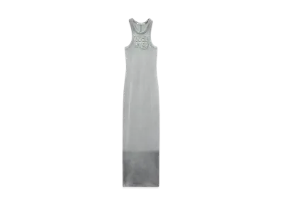Alexander Wang Stretch Crepe Distressed Maxi Dress "Washed Steel"