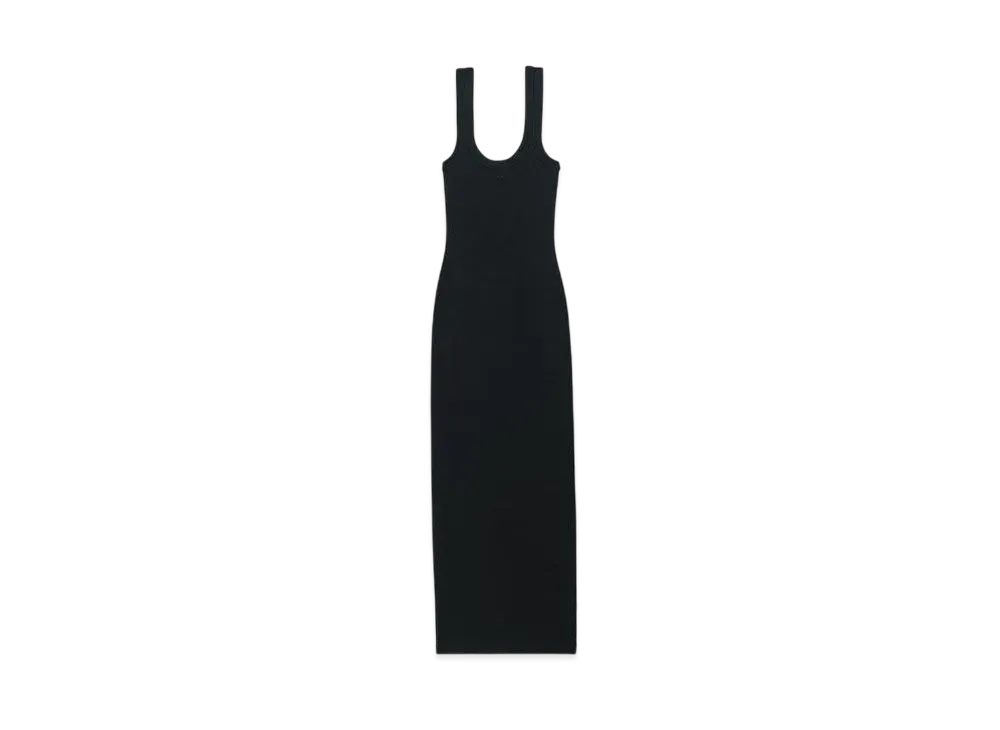 Alexander Wang Logo Rib-Knit Tank Maxi Dress "Black"