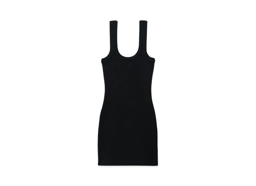 Alexander Wang Logo Rib-Knit Tank Mini Dress "Black"