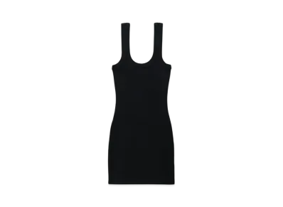 Alexander Wang Logo Rib-Knit Tank Mini Dress "Black"