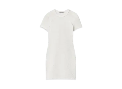 Alexander Wang Logo Jacquard Stretch Short Sleeve Mini Dress "White"
