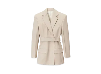 Alexander Wang Wool Tailoring Belted Blazer Dress "Feather"