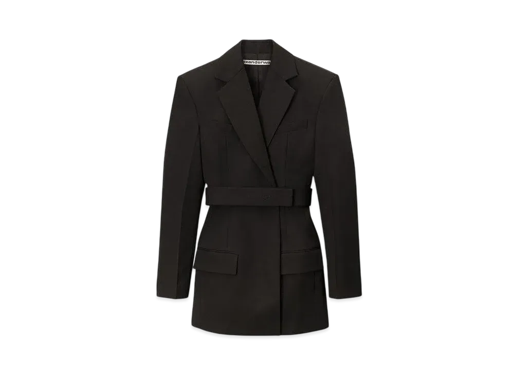 Alexander Wang Wool Tailoring Belted Blazer Dress "Black"