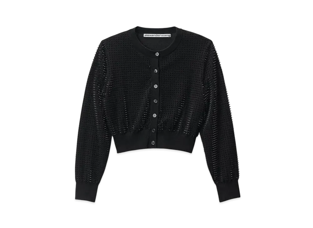 Alexander Wang Custom 3D Molded Spike Cardigan "Black"