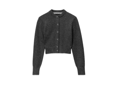 Alexander Wang Shrunken Wool Cardigan "Charcoal Melange"