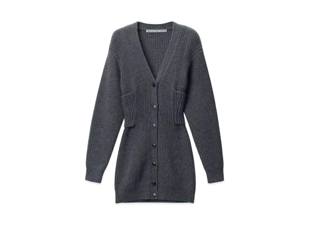 Alexander Wang Pre-Styled Twinset Cardigan "Charcoal"