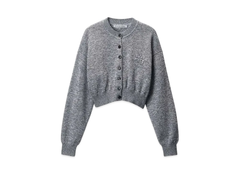 Alexander Wang Logo Embossed Cardigan "Grey Multi"