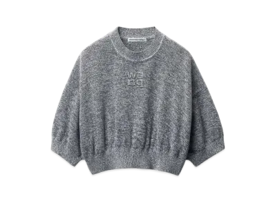 Alexander Wang Logo Embossed High-Frequency Cropped Tee "Grey Multi"