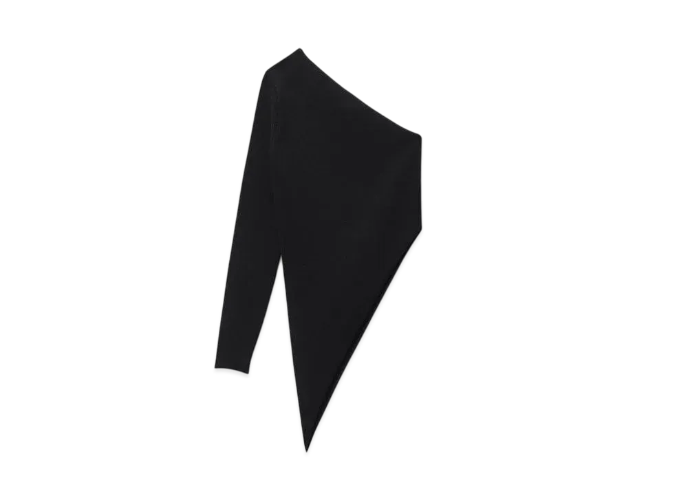 Alexander Wang Asymmetric Long Sleeve Top "Black"