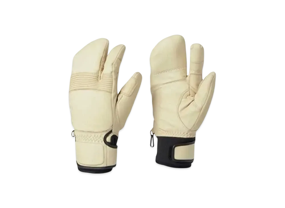 Goldwin Leather Three Finger Form Fitting Gloves (Ski / Men's) "Beige"