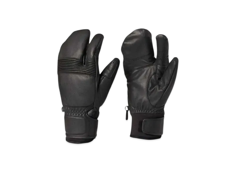 Goldwin Leather Three Finger Form Fitting Gloves (Ski / Men's) "Black"