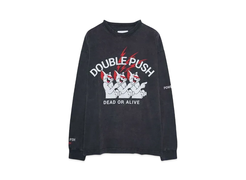 TAIN DOUBLE PUSH HYPE DROP EXCLUSIVE LONG SLEEVE T-SHIRTS "BLACK"