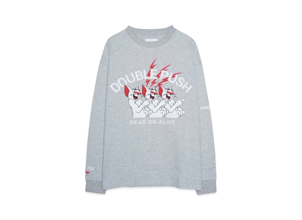 TAIN DOUBLE PUSH HYPE DROP EXCLUSIVE LONG SLEEVE T-SHIRTS "GREY"