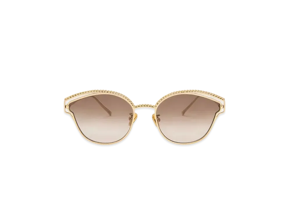 CHARLES & KEITH Braided Wire-Frame Cat-Eye Sunglasses "Black"