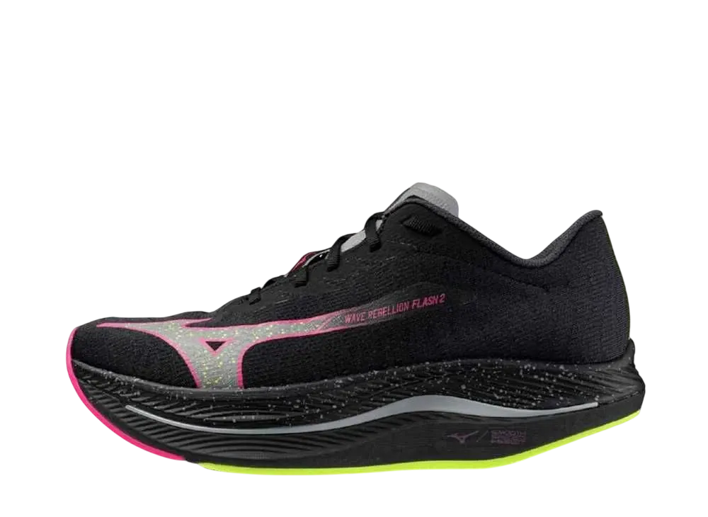 ミズノ ウエーブリベリオンフラッシュ2 "ブラック/ピンク/イエロー"
