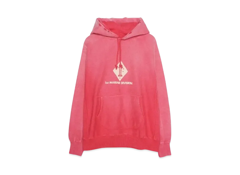 BOW WOW 1ST MARINE DIVISION HOODIE AGEING "RED AGING"