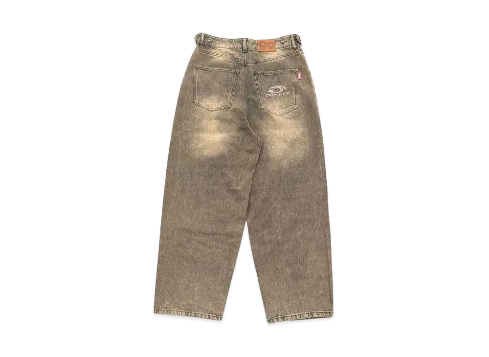 9090 Heisei Logo Wide Tuck Denim Pants "SAND BEIGE"