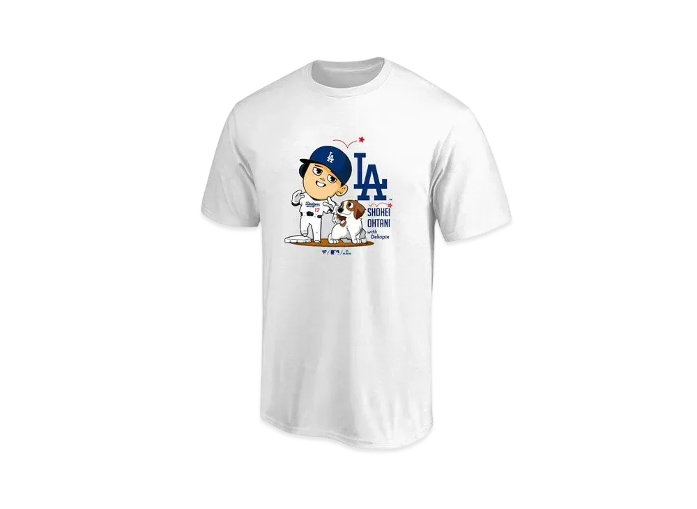 MLB Los Angeles Dodgers Shohei Otani Decopin Head Bump T-Shirt (Kids) "White"